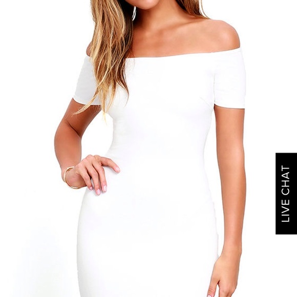 Lulu’s “Me oh my” white off the shoulder dress - Picture 4 of 6